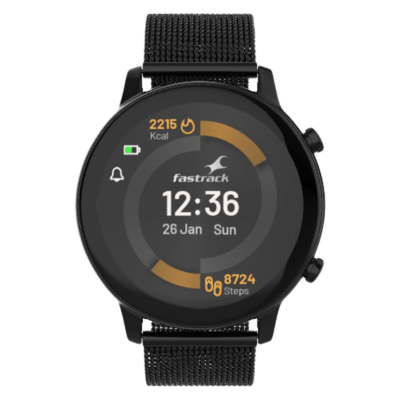 Fastrack Reflex Play Plus Classic Smartwatch with Bluetooth Calling (33.02mm AMOLED Display, IP68 Water Resistant, Black Strap) Online – Croma