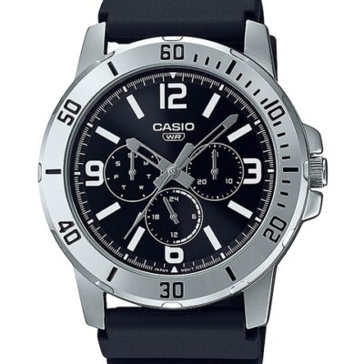 CASIO Enticer Men Black Stainless Steel ...