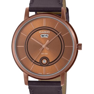 CASIO Men Brown Dial & Brown Leathe...