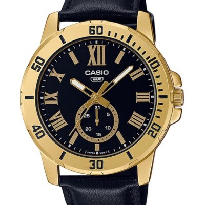 CASIO Men Leather Straps Analogue Watch ...