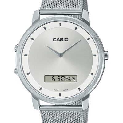 CASIO Men White Dial & Silver Toned...