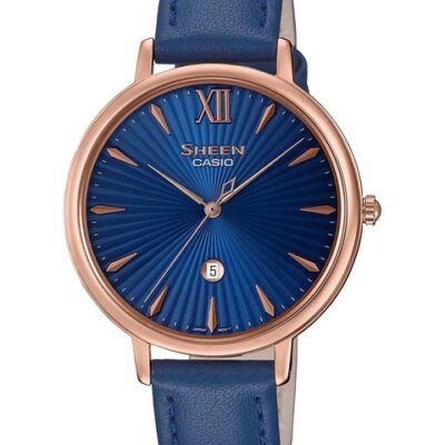 CASIO Women Blue Dial & Blue Leathe...