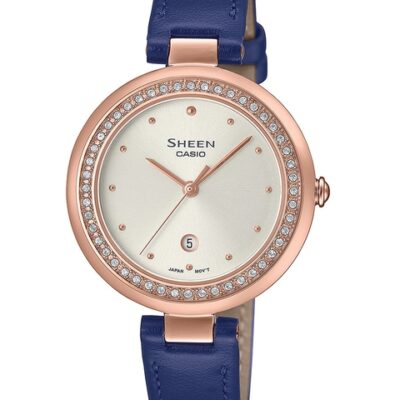 CASIO Women Embellished Dial & Leat...