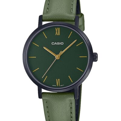 CASIO Women Green Dial & Green Leat...