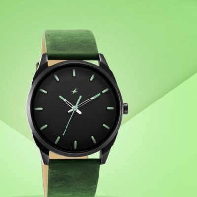 Fastrack Men Black Brass Dial & Gre...