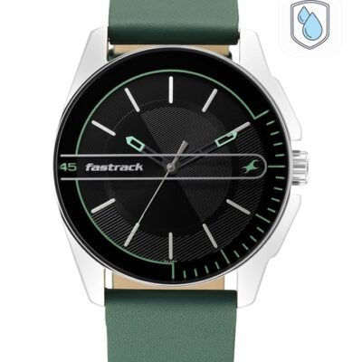 Fastrack Men Black & Green Analogue...