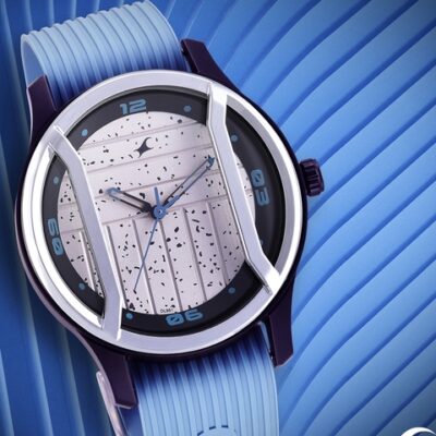 Fastrack Men Grey Dial & Blue Textu...