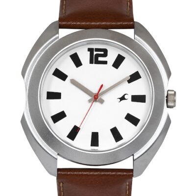 Fastrack Men White Dial Watch 3117SL01