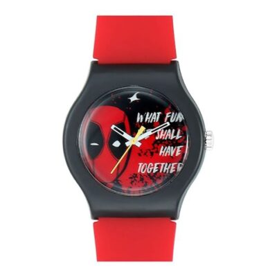 Fastrack Unisex Black Printed Dial & Red Straps Analogue Watch 9915PP78
