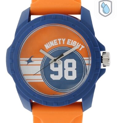 Fastrack Unisex Orange Printed Dial ...