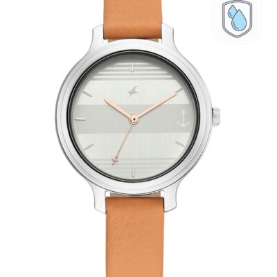 Fastrack Women Silver-Toned & Beige...