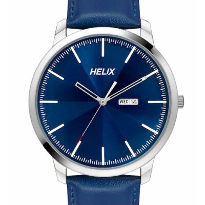 Helix Men Brass Dial & Leather Wrap...