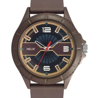 Helix Men Patterned Dial Analogue Watch ...