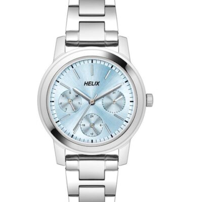 Helix Women Blue Brass Dial & Silve...