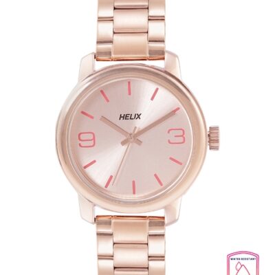 Helix Women Rose Gold-Toned Dial Bracele...