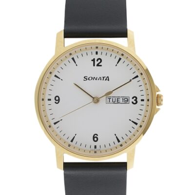 Sonata Essentials Men White Analogue wat...