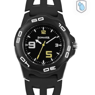 Sonata Men Black Dial Watch