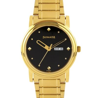 Sonata Men Black Dial Watch NC1141YM14