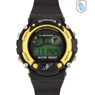 Sonata Men Black Digital Watch NG7982PP01J