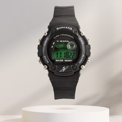 Sonata Men Black Digital Watch NG7982PP0...