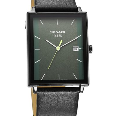 Sonata Men Dial & Leather Straps Analogue Watch 7148NL01