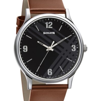 Sonata Men Printed Dial & Leather S...