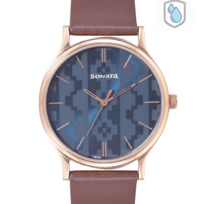 Sonata Men Printed Dial & Leather S...
