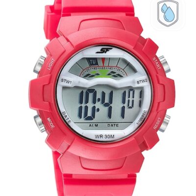 Sonata Men & Red & White Digital Watch