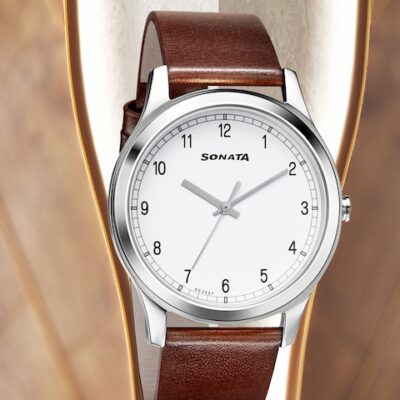 Sonata Men White Analogue Watch 7135SL03