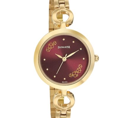 Sonata Wedding Women Maroon Analogue wat...