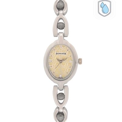 Sonata Women Beige & Silver-Toned A...