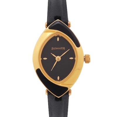 Sonata Women Black Analogue Watch NJ8069YL01C