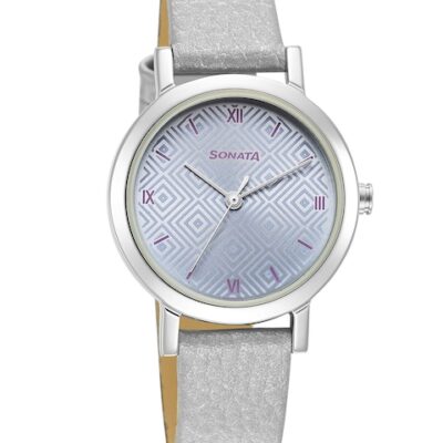 Sonata Women Blue Brass Printed Dial  ...