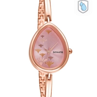 Sonata Women Rose Gold-Toned Analogue Wa...