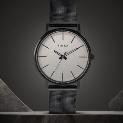 Timex Men Grey Brass Dial & Black B...