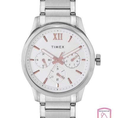 Timex Men White Dial & Silver Toned Analogue Watch TW0TG7602