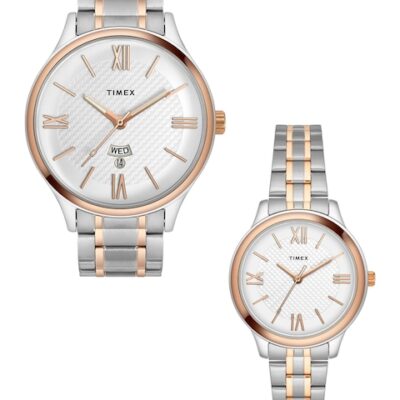 Timex Unisex Silver-Toned Brass Dial  ...