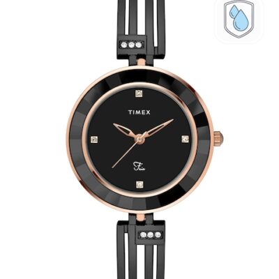 Timex Women Black Brass Dial & Blac...