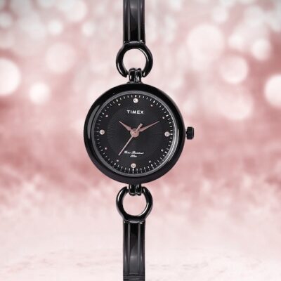 Timex Women Black Embellished Dial Bracelet Style Analogue Watch TWEL11426