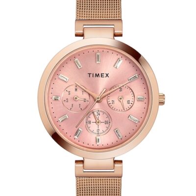 Timex Women Brass Dial & Stainless ...