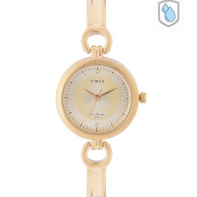 Timex Women Gold-Toned Embellished Dial & Bracelet Style Analogue Watch TWEL11423