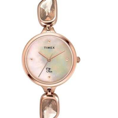 Timex Women Silver-Toned Brass Dial ...
