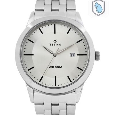Titan Eco Range Gents Men Silver Analogu...