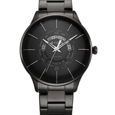 Titan Men Black Dial & Black Stainl...