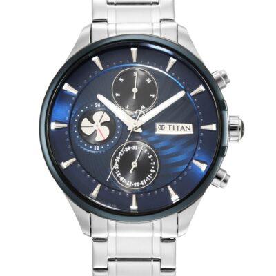 Titan Men Blue Dial & Silver Toned ...