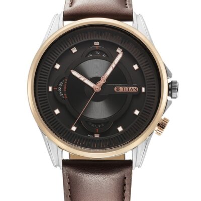 Titan Men Dial & Leather Straps Ana...