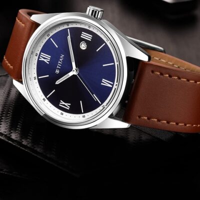 Titan Men Dial & Leather Straps Ana...