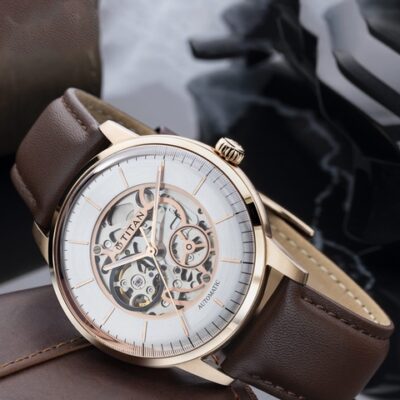 Titan Men Patterned Dial & Leather Straps Analogue Watch NR90110WL03