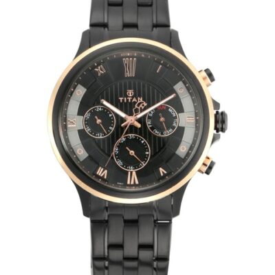Titan Raga Cocktail Men Black Analogue w...