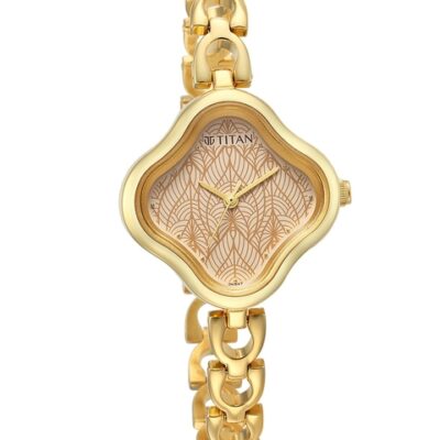 Titan Women Brass Dial & Stainless ...
